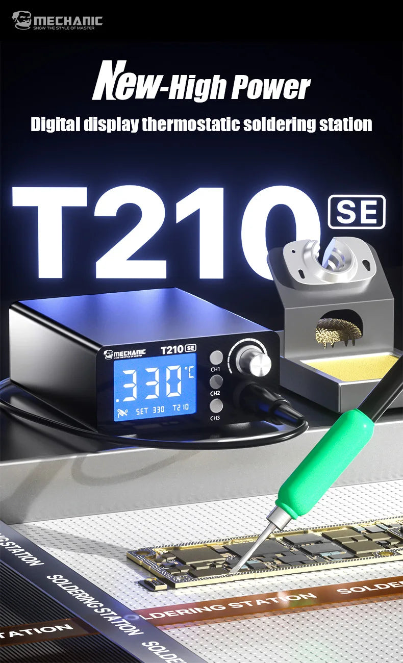 MECHANIC T210 SE Smart Soldering Station Digital Thermostatic Control Fast Heating for C210 Tips Soldering iron Tools