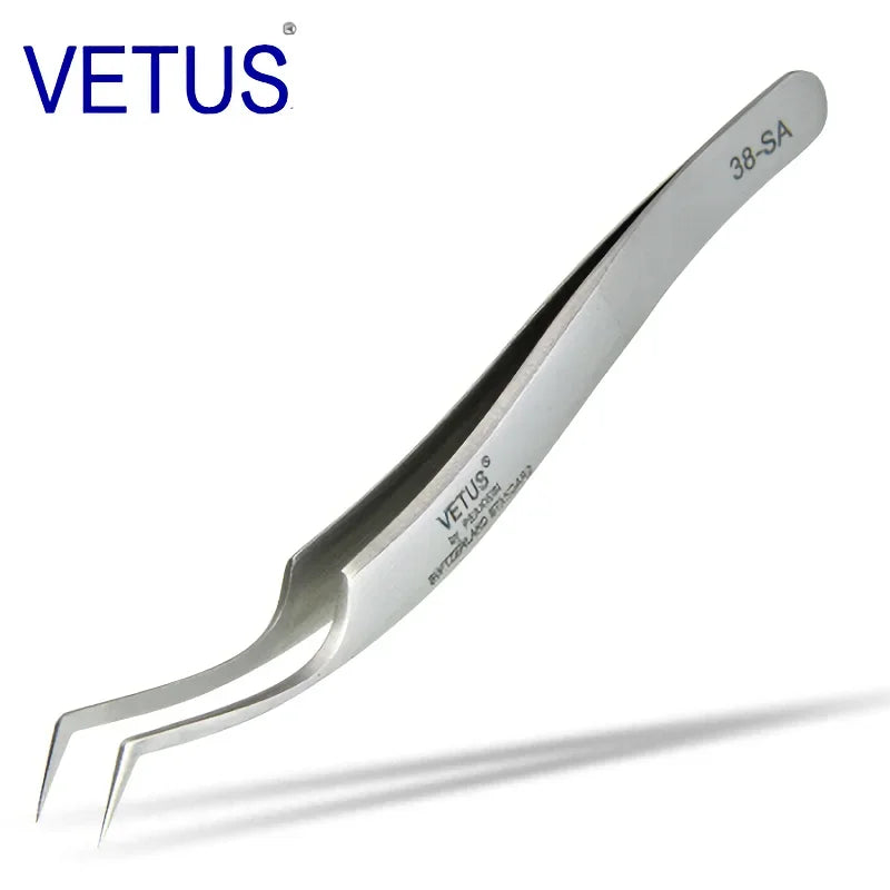 VETUS Original 32-SA Tweezers Hyperfine High Precision Non-magnetic Anti-acid Pincers Eyelashes Grafting Manicure ESD Forceps