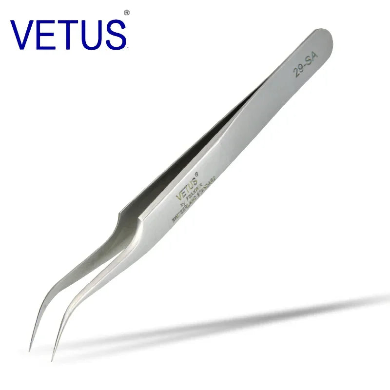 VETUS Original 32-SA Tweezers Hyperfine High Precision Non-magnetic Anti-acid Pincers Eyelashes Grafting Manicure ESD Forceps