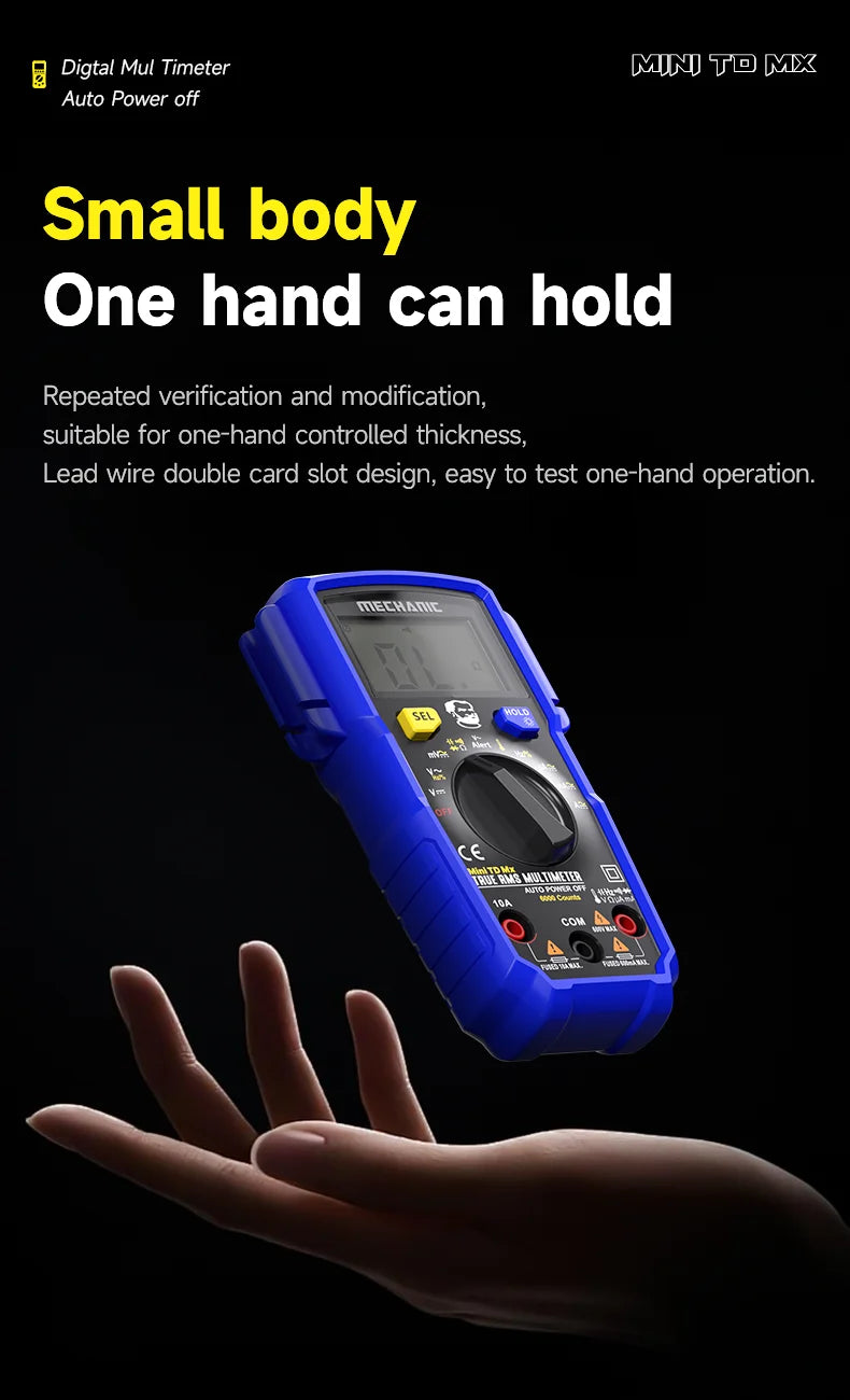 MECHANIC High-Precision Professional Digital Multimeter True RMS AC DC Voltage Capacitance Resistance Hz NCV Tester Current Tool