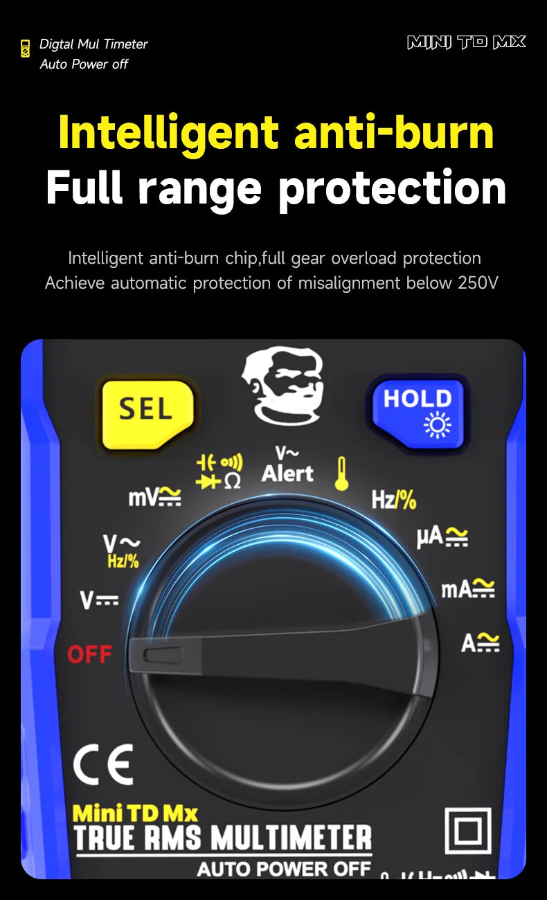 MECHANIC High-Precision Professional Digital Multimeter True RMS AC DC Voltage Capacitance Resistance Hz NCV Tester Current Tool