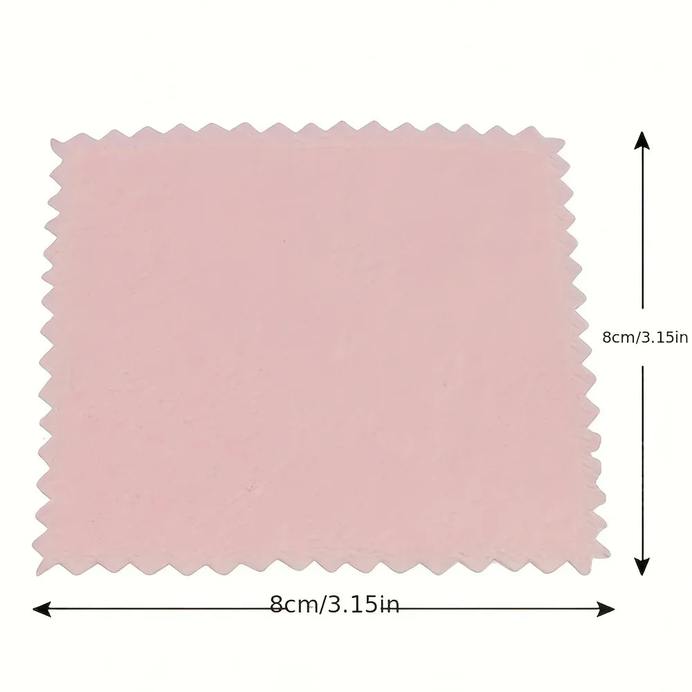 50pcs Pink Jewelry Polishing Cloth, Suitable for Gold, Silver, Mobile Phones, Glasses - Soft, Non Frosted Cleaning Cloth
