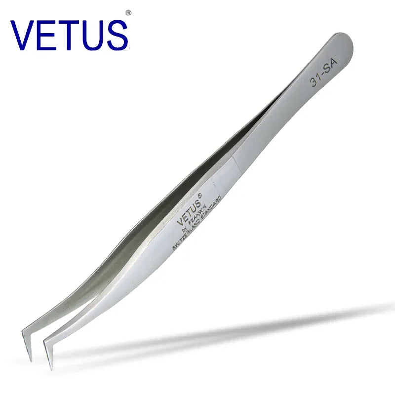 VETUS Original 32-SA Tweezers Hyperfine High Precision Non-magnetic Anti-acid Pincers Eyelashes Grafting Manicure ESD Forceps