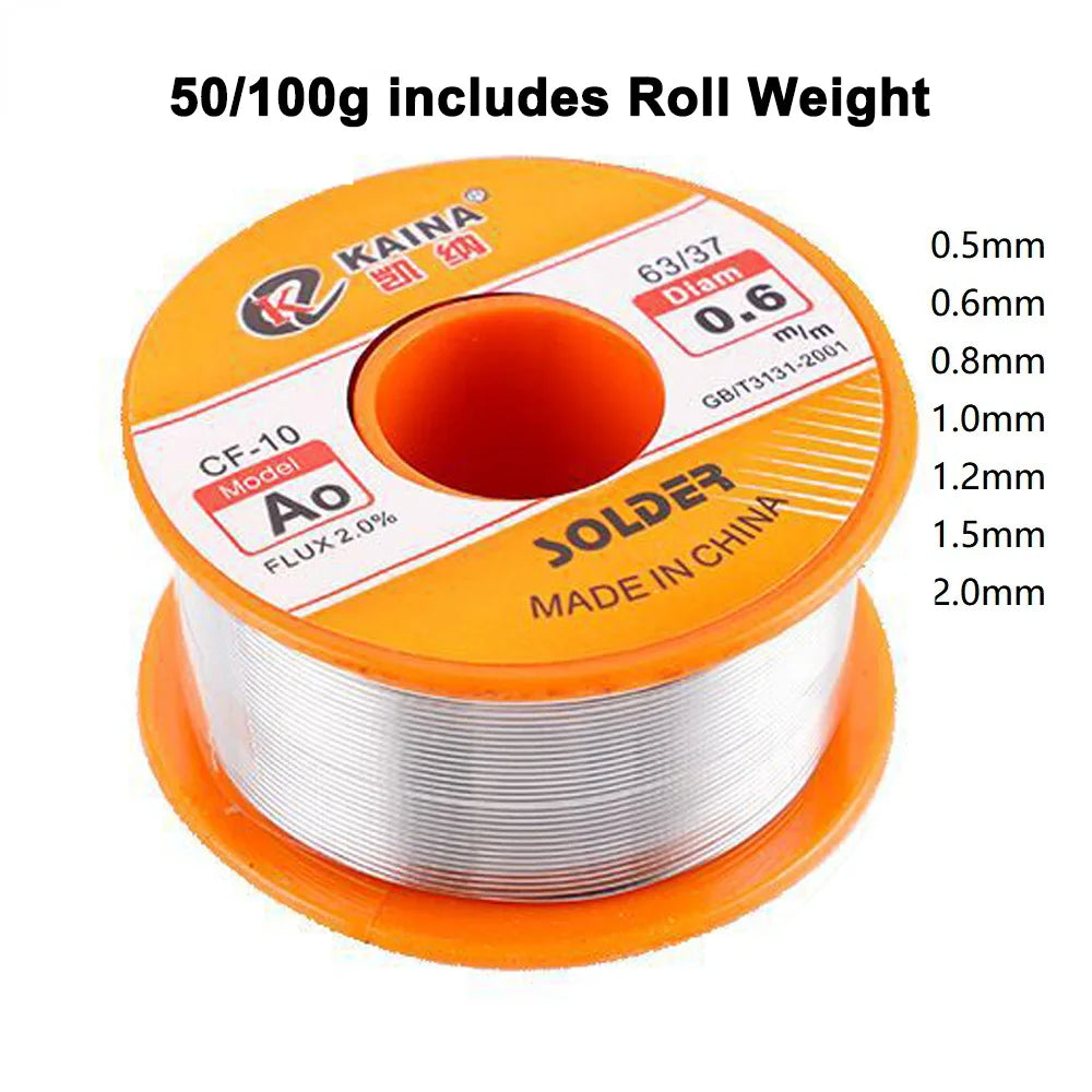 Rosin Solder Wire Tin B-1 63/37 Flux 2.0% 0.5/0.6/0.8/1.0/1.2/1.5/2.0mm Welding Soldering Iron Cord Reel 