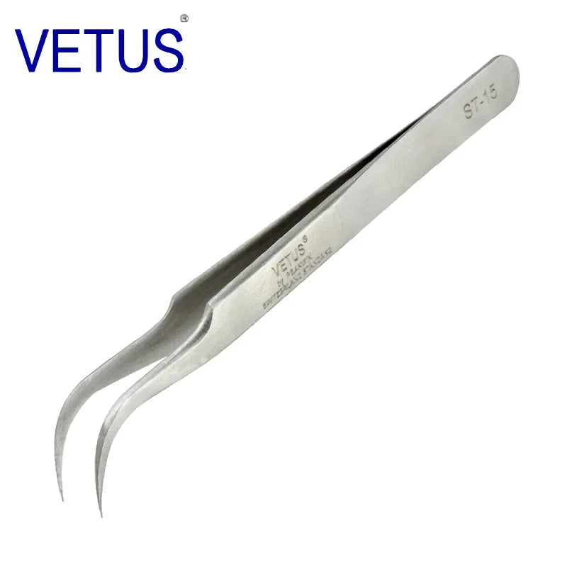 VETUS Original 32-SA Tweezers Hyperfine High Precision Non-magnetic Anti-acid Pincers Eyelashes Grafting Manicure ESD Forceps