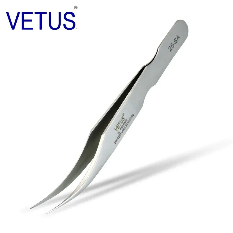 VETUS Original 32-SA Tweezers Hyperfine High Precision Non-magnetic Anti-acid Pincers Eyelashes Grafting Manicure ESD Forceps