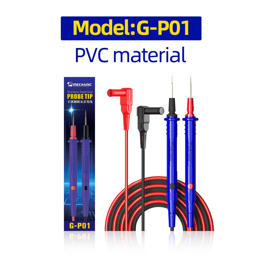 MECHANIC High-End Gold-Plated Universal Test Lead Digital Multimeter Leads Precision Needle Tip Double Insulation Soft Silicone