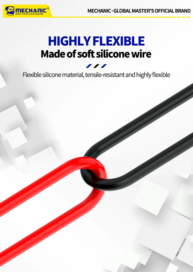 MECHANIC High-End Gold-Plated Universal Test Lead Digital Multimeter Leads Precision Needle Tip Double Insulation Soft Silicone