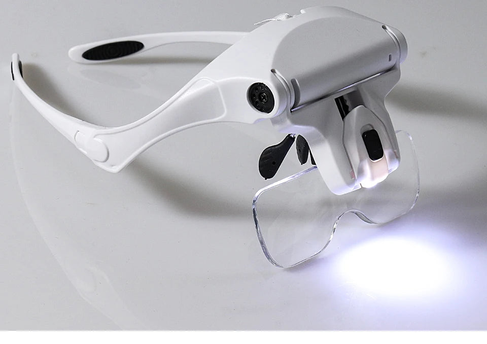 Hot Sell Magnifying Glass LED Light Head Loupe Jeweler Watch Bright Magnifier with 5 Lens