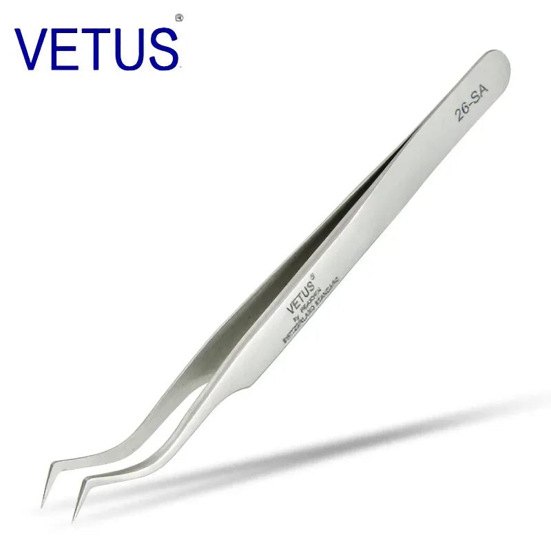 VETUS Original 32-SA Tweezers Hyperfine High Precision Non-magnetic Anti-acid Pincers Eyelashes Grafting Manicure ESD Forceps