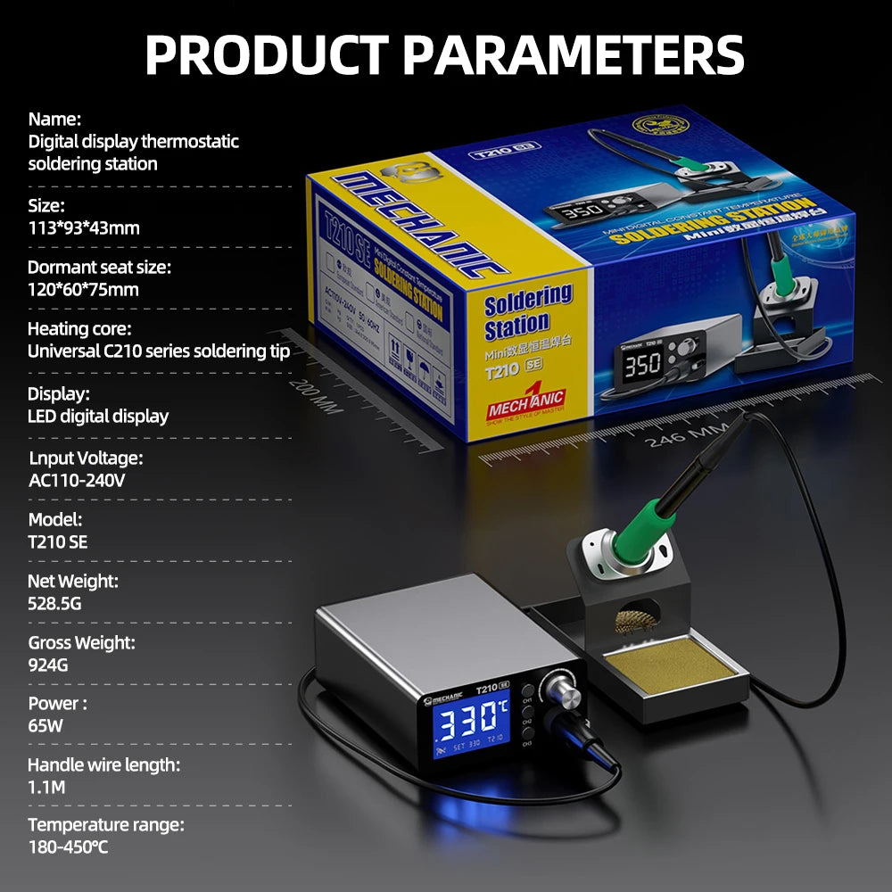 MECHANIC T210 SE Smart Soldering Station Digital Thermostatic Control Fast Heating for C210 Tips Soldering iron Tools