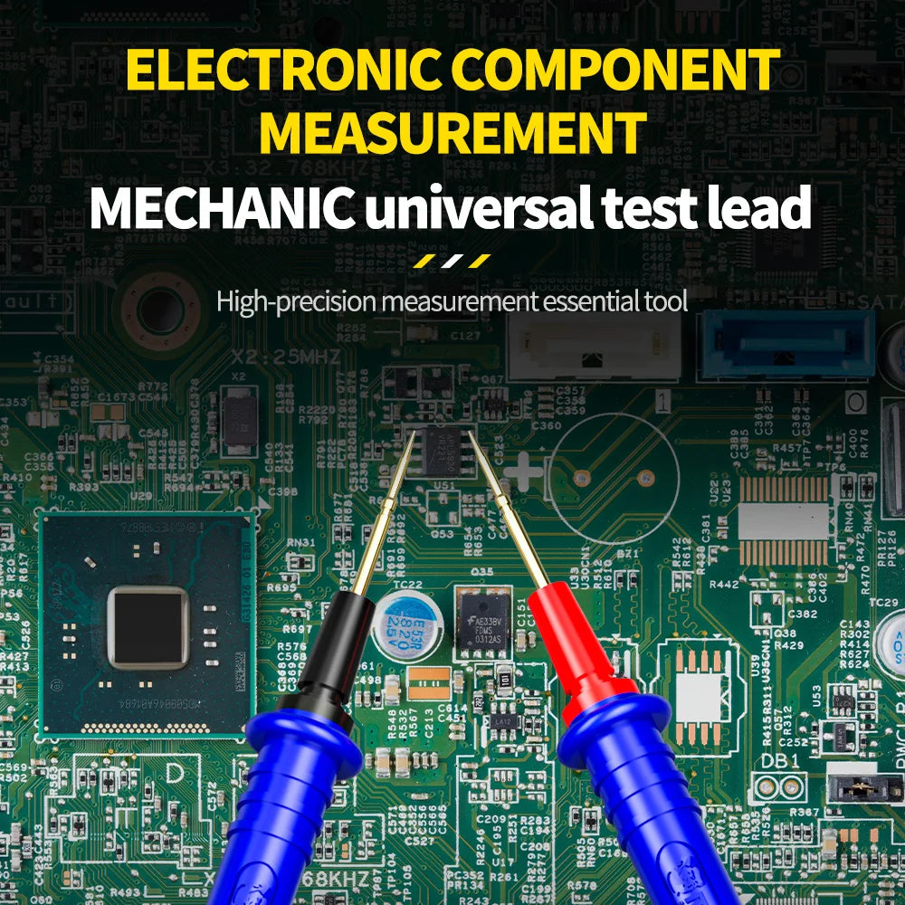 MECHANIC High-End Gold-Plated Universal Test Lead Digital Multimeter Leads Precision Needle Tip Double Insulation Soft Silicone
