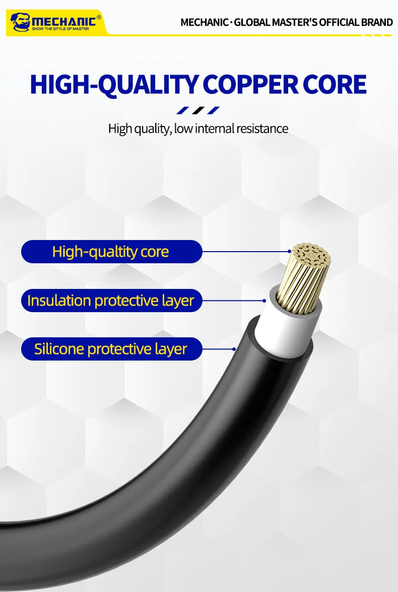 MECHANIC High-End Gold-Plated Universal Test Lead Digital Multimeter Leads Precision Needle Tip Double Insulation Soft Silicone