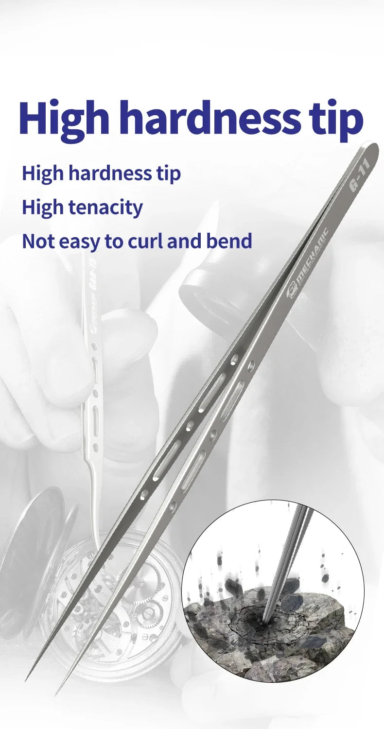 MECHANIC G-11/15 Anti-Magnetic Flying Wire Tweezers for Phone Repair Fine Tip Clip PCB iPhone Fingerprint Bypass Tool Precision