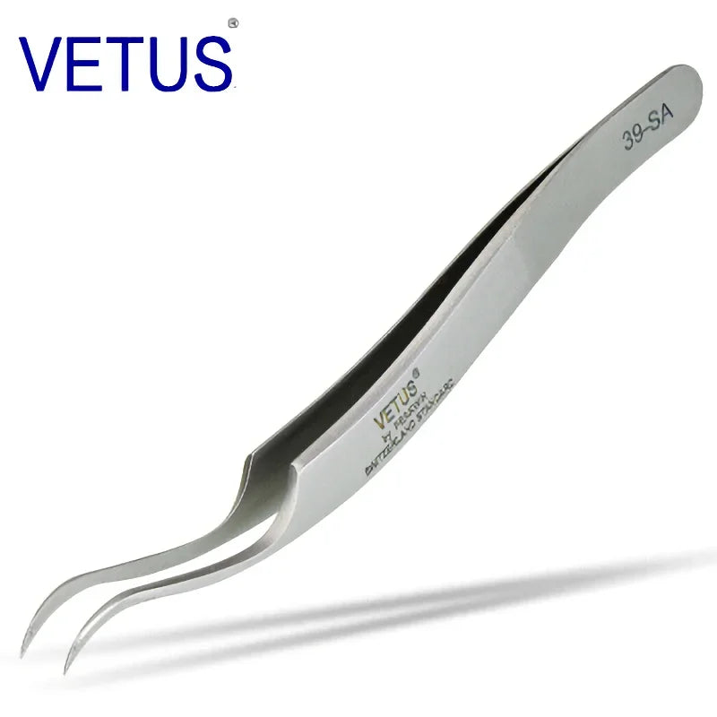 VETUS Original 32-SA Tweezers Hyperfine High Precision Non-magnetic Anti-acid Pincers Eyelashes Grafting Manicure ESD Forceps