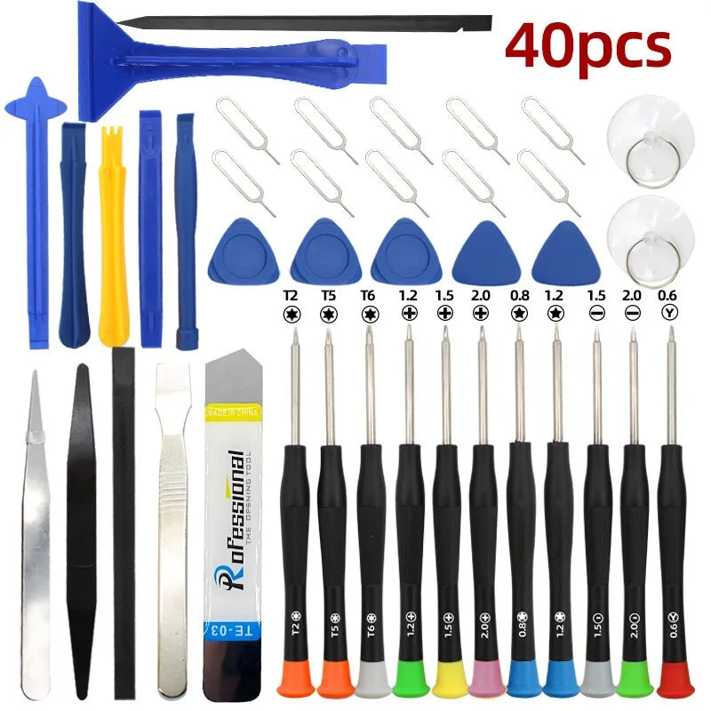 42 in 1 Mobile Phone Repair Tools Disassemble Repair Set Phone Screwdriver Combination Skid Multi Function Disassembly Kit New