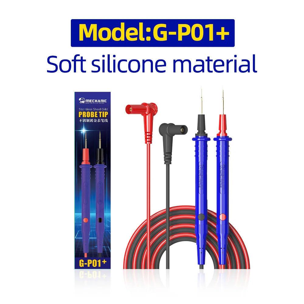 MECHANIC High-End Gold-Plated Universal Test Lead Digital Multimeter Leads Precision Needle Tip Double Insulation Soft Silicone