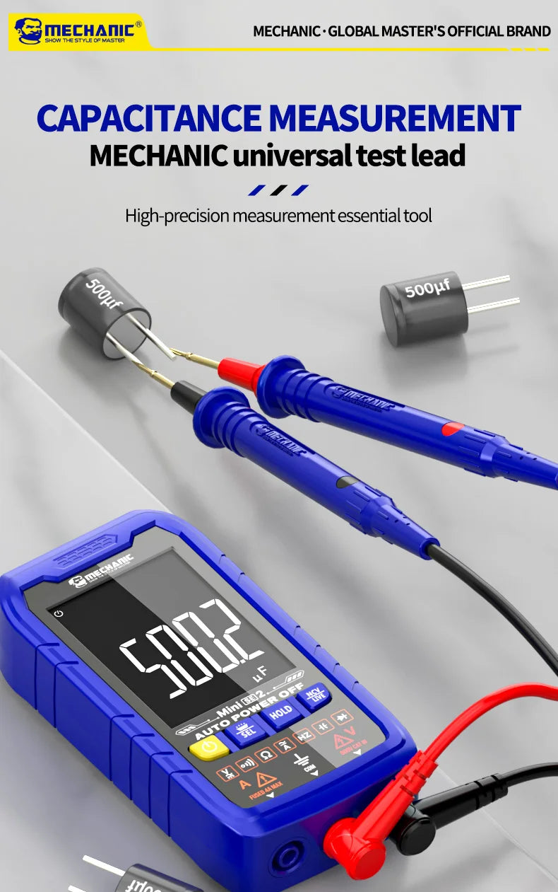 MECHANIC High-End Gold-Plated Universal Test Lead Digital Multimeter Leads Precision Needle Tip Double Insulation Soft Silicone