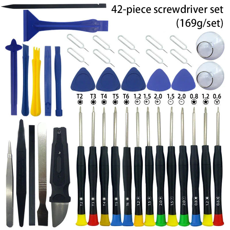 42 in 1 Mobile Phone Repair Tools Disassemble Repair Set Phone Screwdriver Combination Skid Multi Function Disassembly Kit New