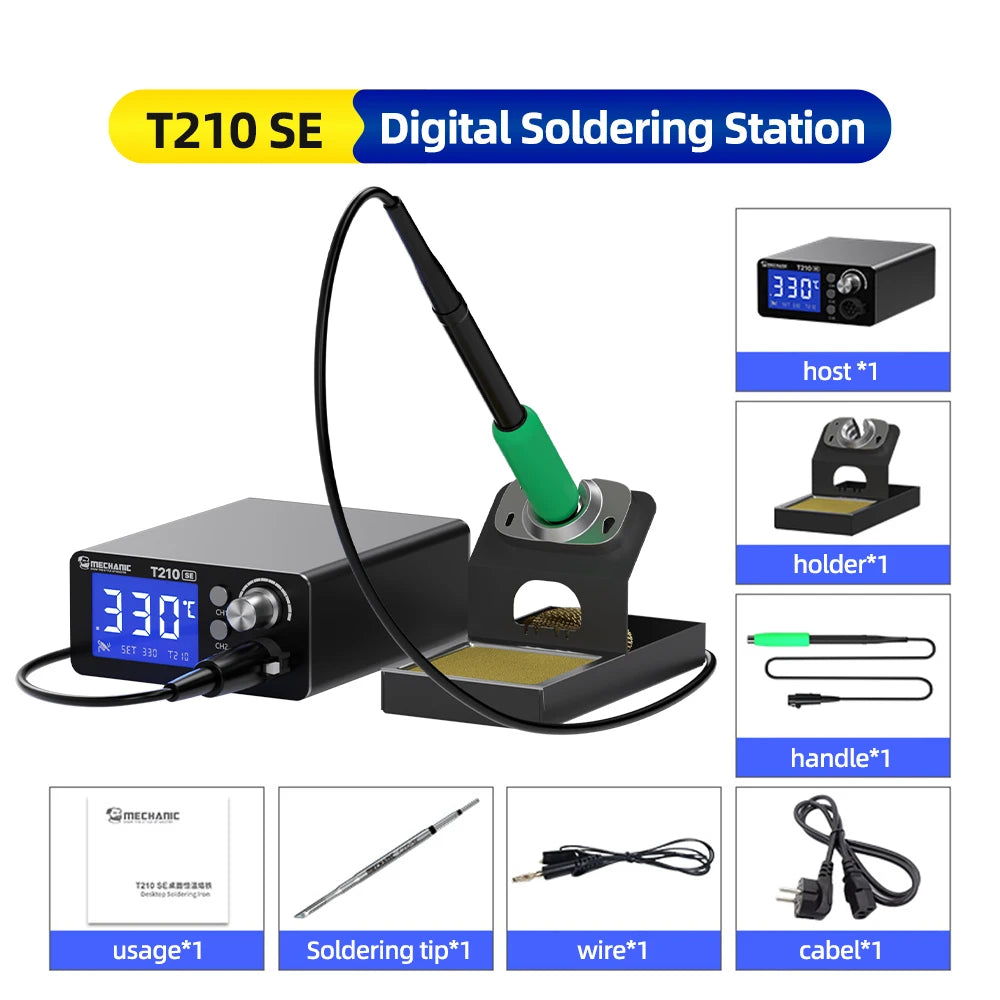 MECHANIC T210 SE Smart Soldering Station Digital Thermostatic Control Fast Heating for C210 Tips Soldering iron Tools