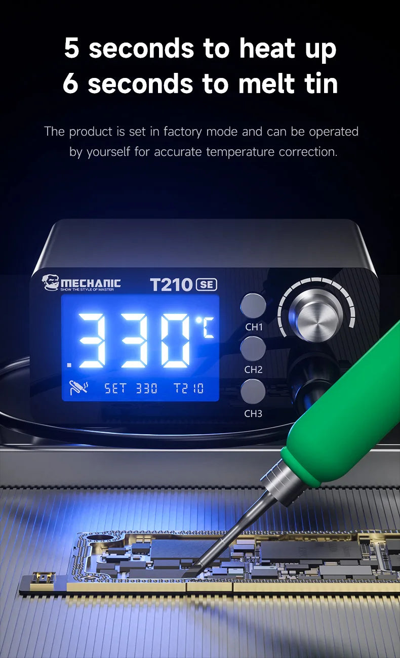 MECHANIC T210 SE Smart Soldering Station Digital Thermostatic Control Fast Heating for C210 Tips Soldering iron Tools