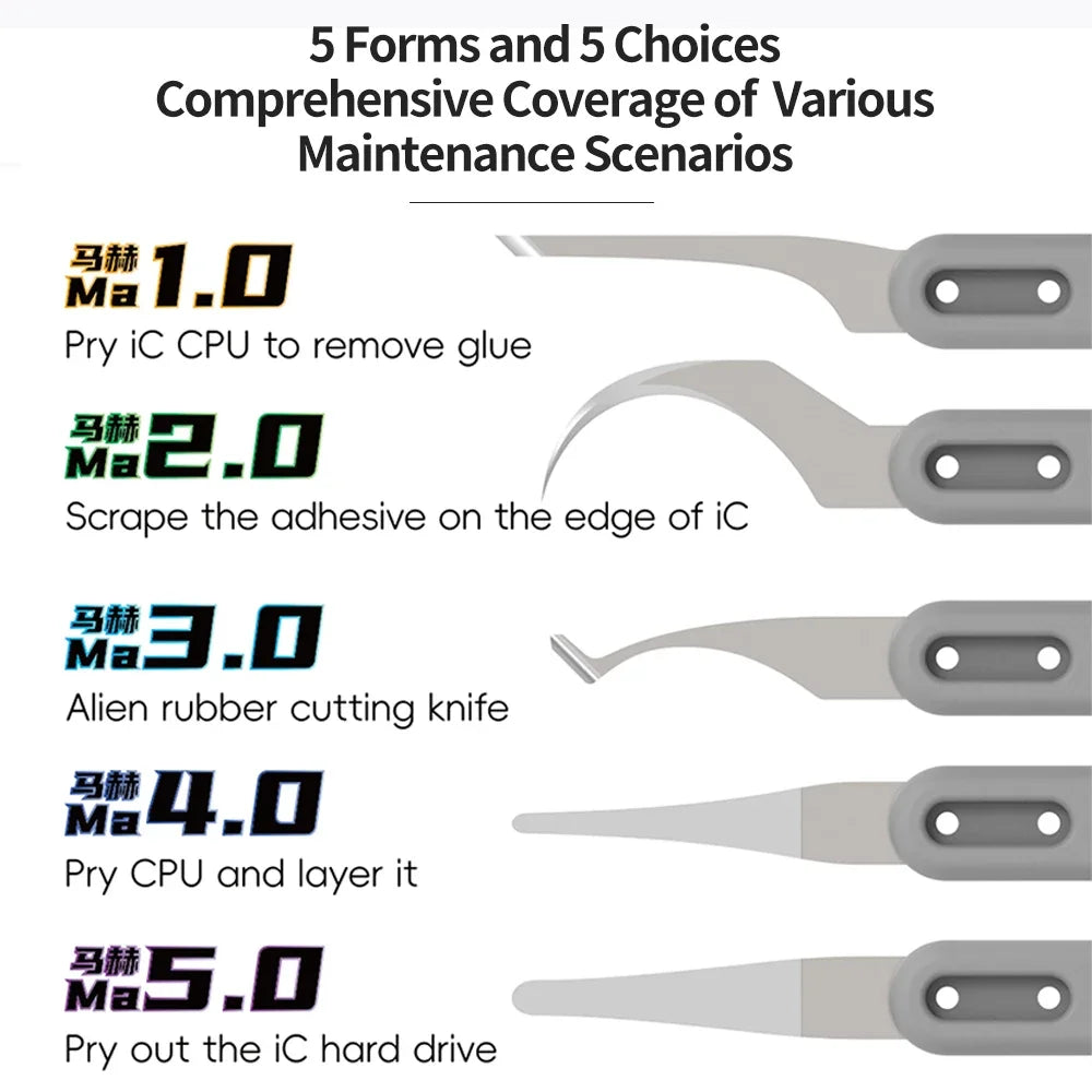 18Kinds Ma-ONENESS BLADE Precision Repair Blades with Heat-Resistant Handle for IC CPU Mobile Phone Maintenance DIY Repair Tools