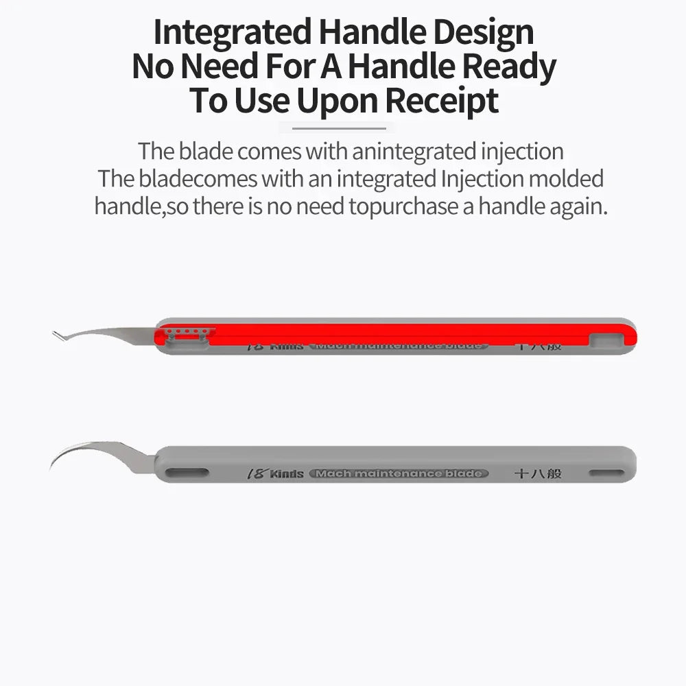 18Kinds Ma-ONENESS BLADE Precision Repair Blades with Heat-Resistant Handle for IC CPU Mobile Phone Maintenance DIY Repair Tools
