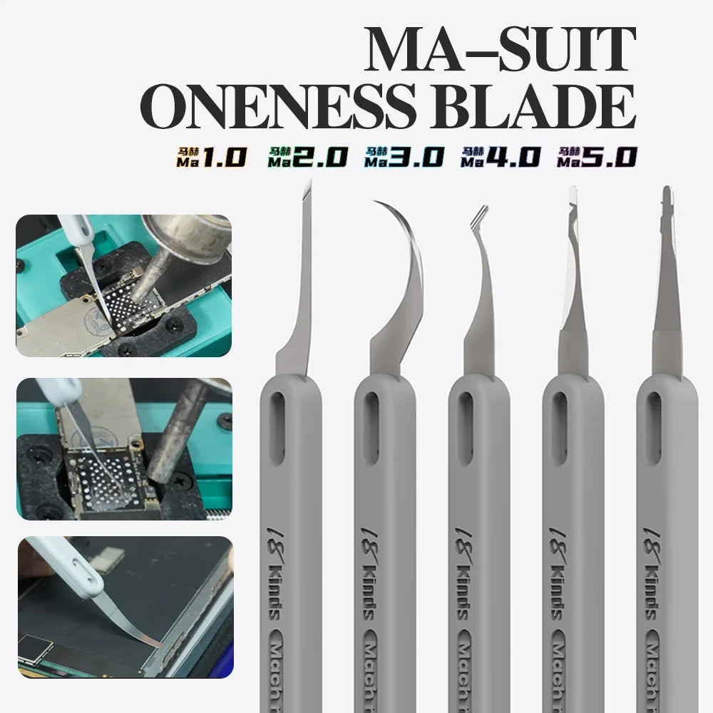 18Kinds Ma-ONENESS BLADE Precision Repair Blades with Heat-Resistant Handle for IC CPU Mobile Phone Maintenance DIY Repair Tools