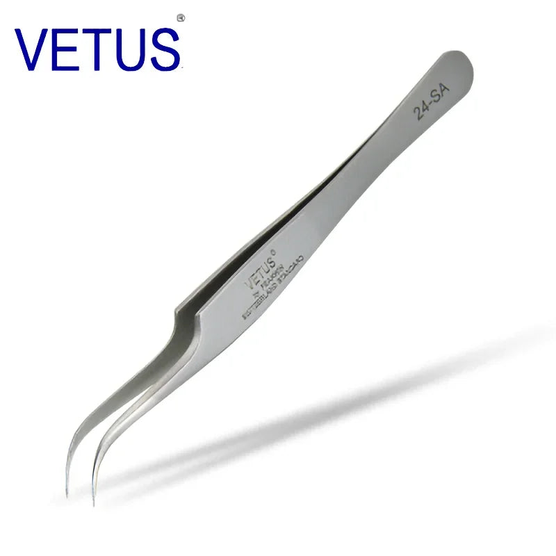 VETUS Original 32-SA Tweezers Hyperfine High Precision Non-magnetic Anti-acid Pincers Eyelashes Grafting Manicure ESD Forceps