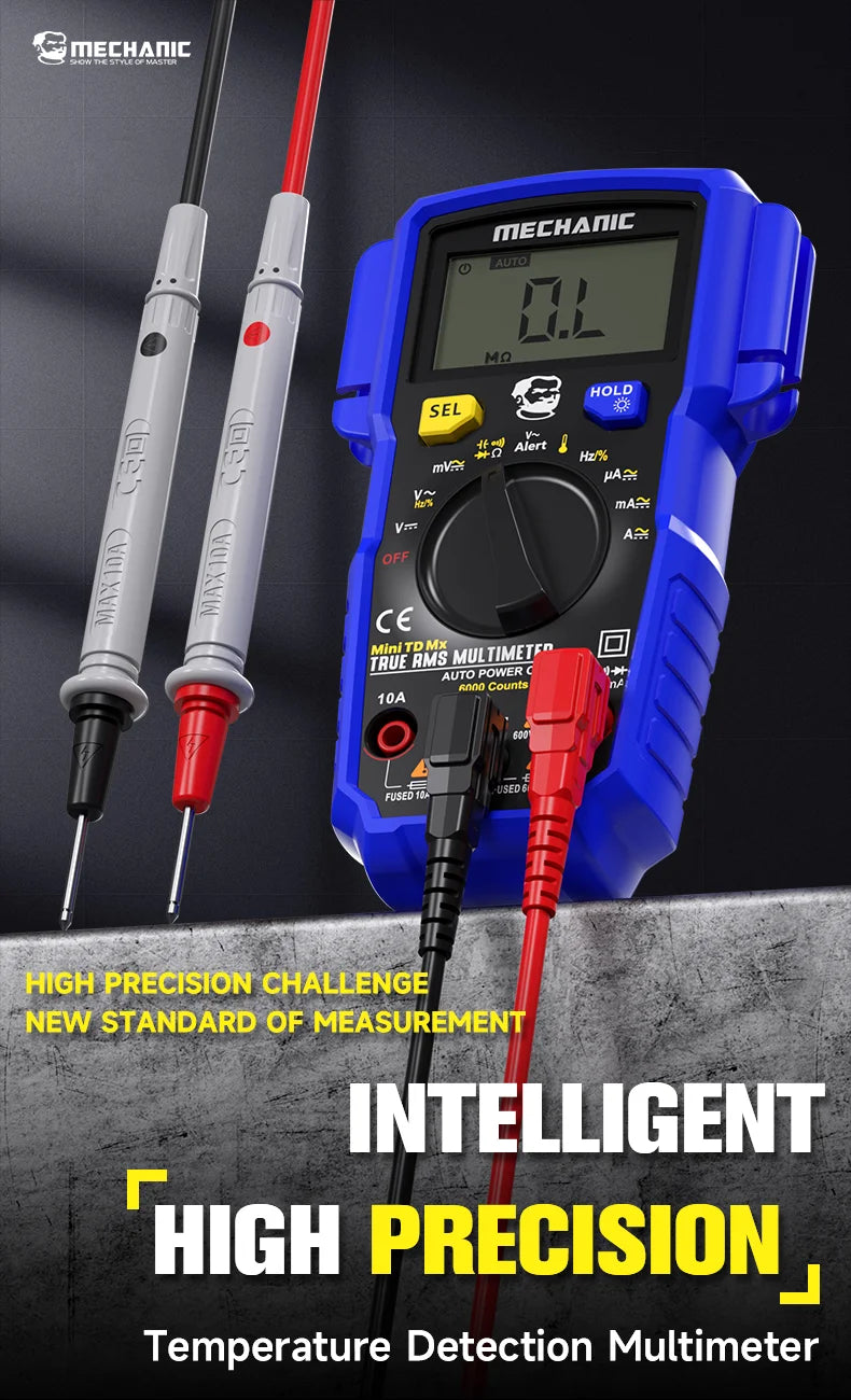 MECHANIC High-Precision Professional Digital Multimeter True RMS AC DC Voltage Capacitance Resistance Hz NCV Tester Current Tool