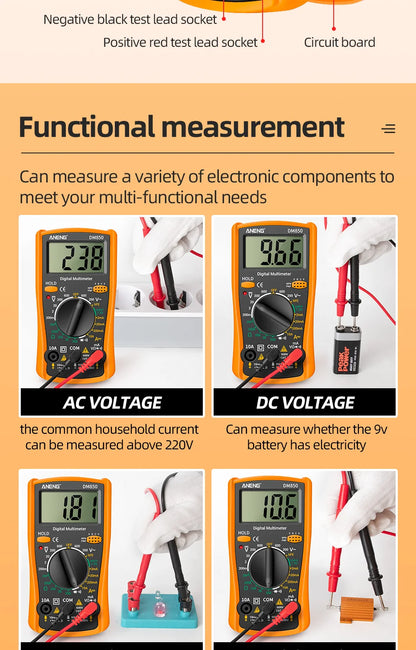 ANENG DM850 Digital Multimeter Automatic Professional 1999 Counts Auto AC/DC Votage Tester Ohm Current Ammeter Detector Tool