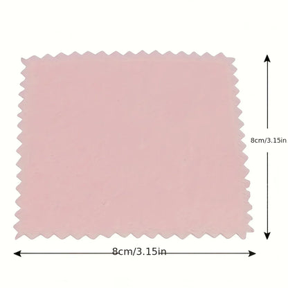 50pcs Pink Jewelry Polishing Cloth, Suitable for Gold, Silver, Mobile Phones, Glasses - Soft, Non Frosted Cleaning Cloth