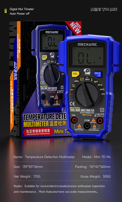 MECHANIC High-Precision Professional Digital Multimeter True RMS AC DC Voltage Capacitance Resistance Hz NCV Tester Current Tool