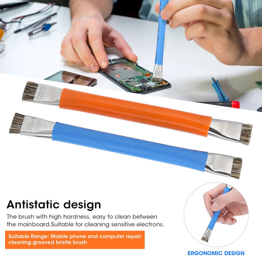 Double Head Brush Double Head Anti‑Static Brush Safe Hard Cleaning Tools for Phone Motherboard Motherboard Cleaning Brush