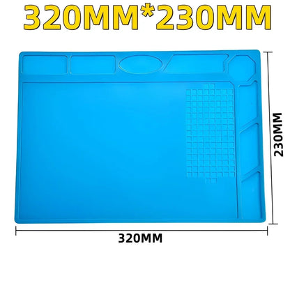 Magnetic Mat Silicone Repair Mat Circuit Board Soldering Pad Heat Resistant 932°F Anti-Static for ESD Iron Phone Repair