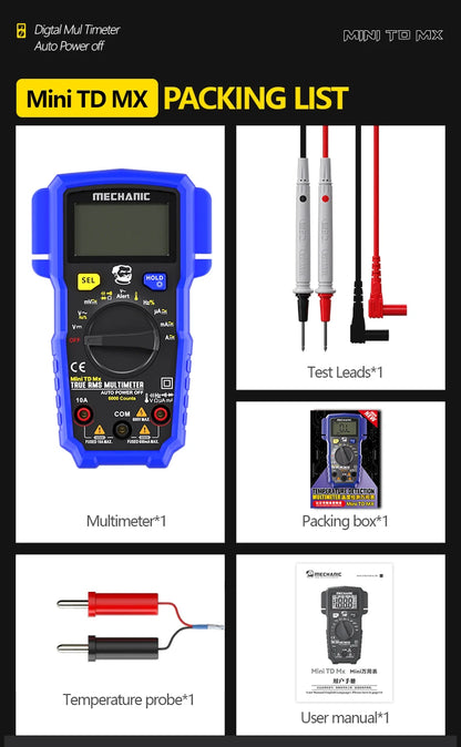 MECHANIC High-Precision Professional Digital Multimeter True RMS AC DC Voltage Capacitance Resistance Hz NCV Tester Current Tool