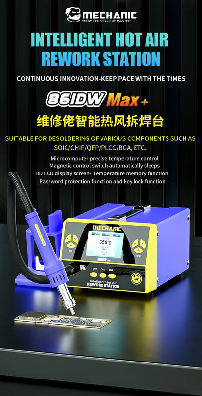 MECHANIC 861DW Max Smart Hot Air Gun Soldering Station With 4 Nozzles For Phone Motherboard PCB Welding Desoldering Repair Tools