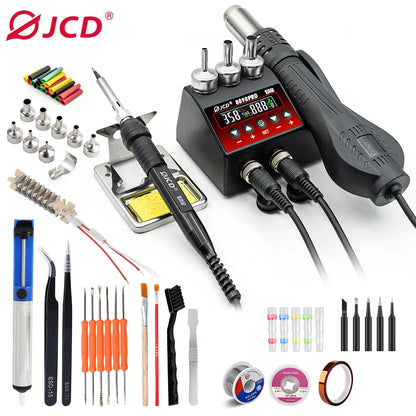 750W SMD Rework Soldering Station 2 in 1 Soldering Iron Hot Air Welding Station LCD Digital Display For BGA PCB IC Repair 8898