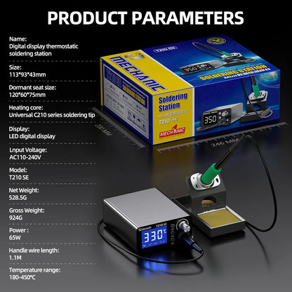 MECHANIC T210 SE Smart Soldering Station Digital Thermostatic Control Fast Heating for C210 Tips Soldering iron Tools