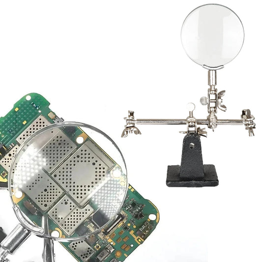 5X Desktop Loupe Soldering Clamp with Alligator Clips Helping Hand Magnifying Glass Stand Magnifying Lens for Soldering Crafting