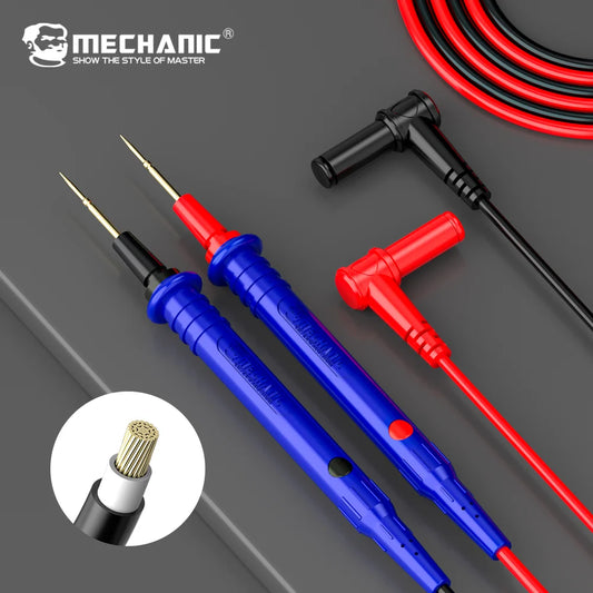 MECHANIC High-End Gold-Plated Universal Test Lead Digital Multimeter Leads Precision Needle Tip Double Insulation Soft Silicone