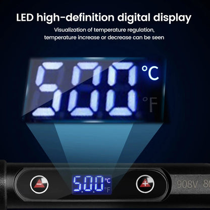 80W Electric Soldering Iron 16-IN-1 LCD Digital Display 180-500C Adjustable Replaceable Head Soldering Iron Tin Pen Welding Kit