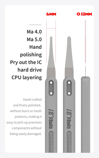 18Kinds Ma-ONENESS BLADE Precision Repair Blades with Heat-Resistant Handle for IC CPU Mobile Phone Maintenance DIY Repair Tools